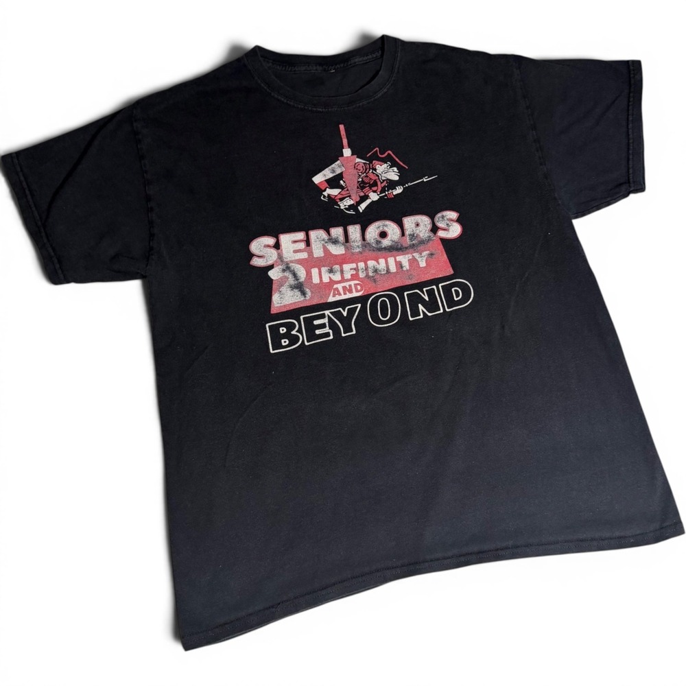 Seniors To Infinity and Beyond 2020% Done Graduation Graphic T-Shirt Black L